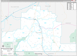 Big Horn County, MT Wall Map Premium Style 2026